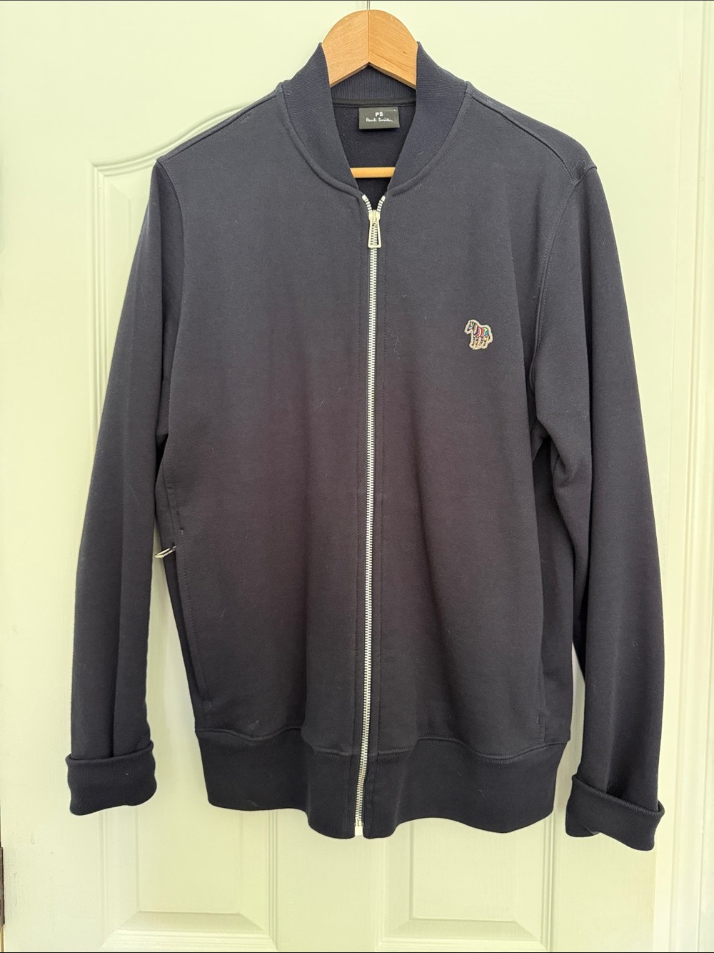 Paul Smith Men's Dark Navy Full-Zip Bomber Sweater